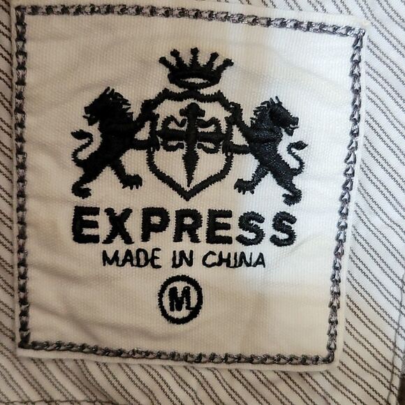 EXPRESS Men's Western Brown‎ and White Plaid Shirt Medium - Picture 9 of 9